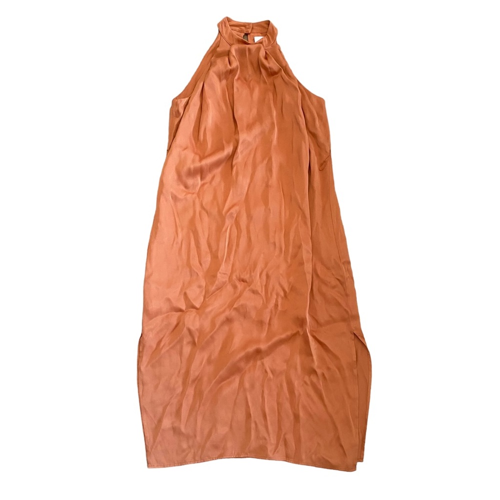 C/MEO Collective Orange Satin Halter Dress Women's Small